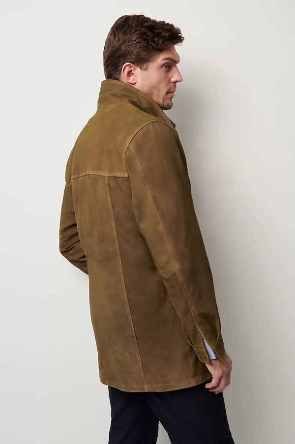 Corbin Goatskin Suede Leather Coat with Removable Quilted Lining United States