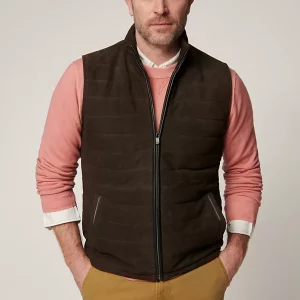 Gavin Quilted Lambskin Suede Leather Vest