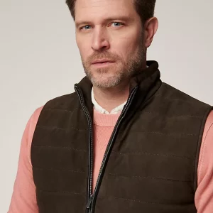 Gavin Quilted Lambskin Suede Leather Vest USA