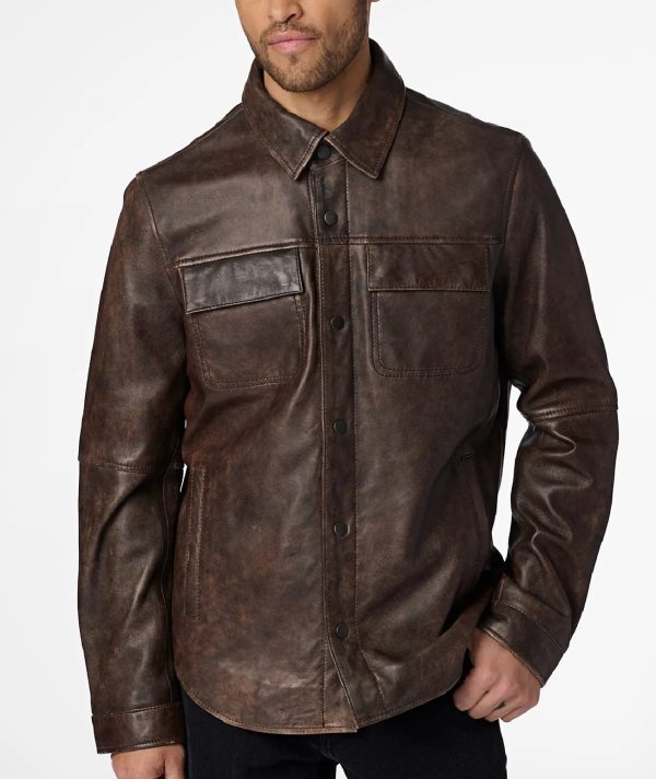 Nathan Genuine Leather Shirt Jacket