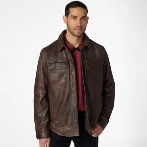 Nathan Genuine Leather Shirt Jacket