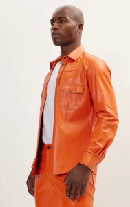Orange Leather Shirt