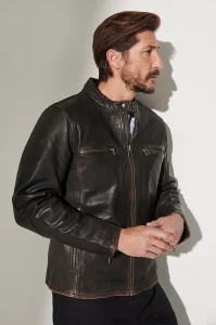 Retro Motocross Goatskin Leather Jacket