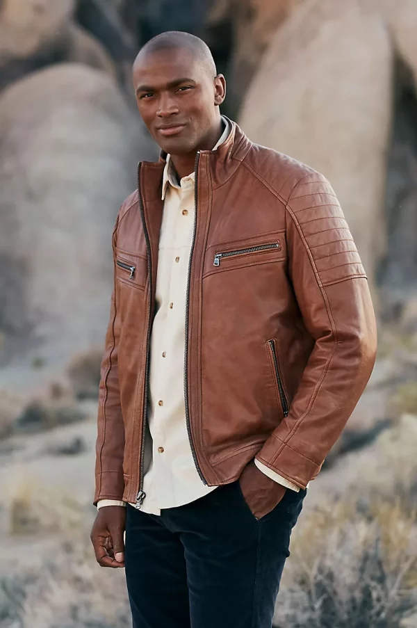 Udo Waxed Lambskin Leather Moto Jacket United States