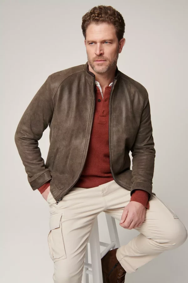 Zachary Distressed English Lambskin Leather Jacket