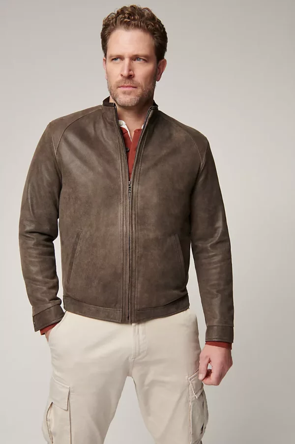 Zachary Distressed English Lambskin Leather Jacket US