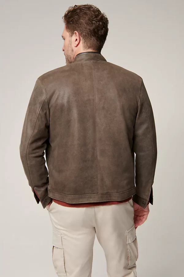 Zachary Distressed English Lambskin Leather Jacket United States