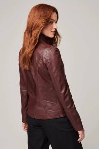Azura Washed Lambskin Leather Jacket