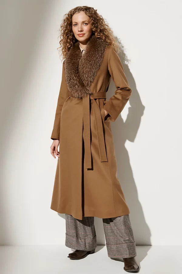 Carrie Loro Piana Wool Coat with Fur Trim United States
