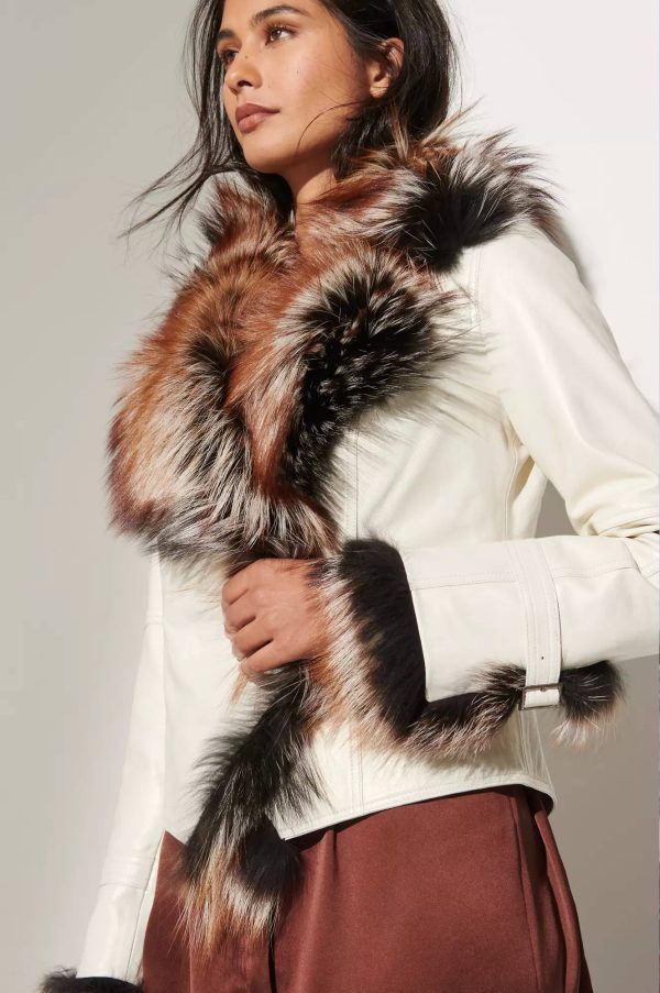 Celestine Lambskin Leather Jacket with Fur Trim 2