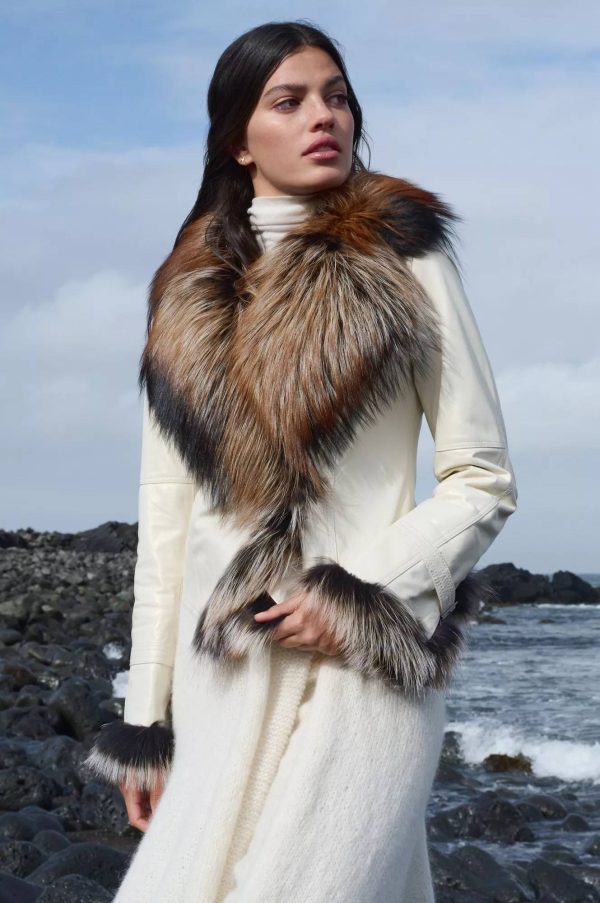 Celestine Lambskin Leather Jacket with Fur Trim
