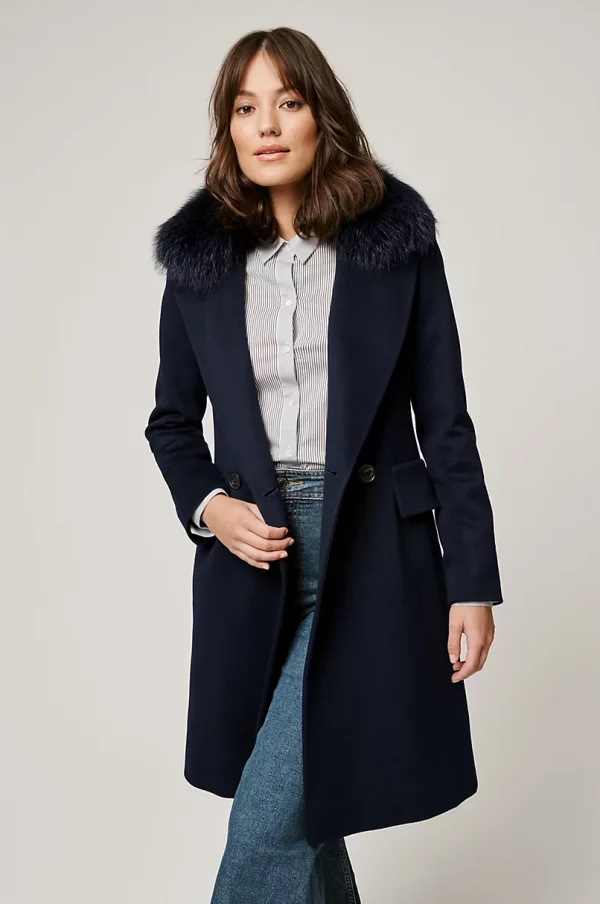 Charlotte Loro Piana Wool Coat with Fur Trim