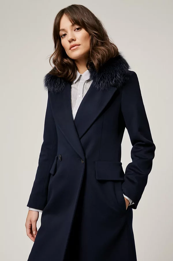 Charlotte Loro Piana Wool Coat with Fur Trim US