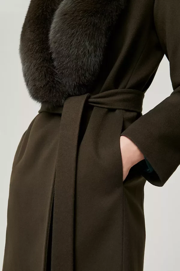 Gillian Loro Piana Wool Coat with Fur Trim United States