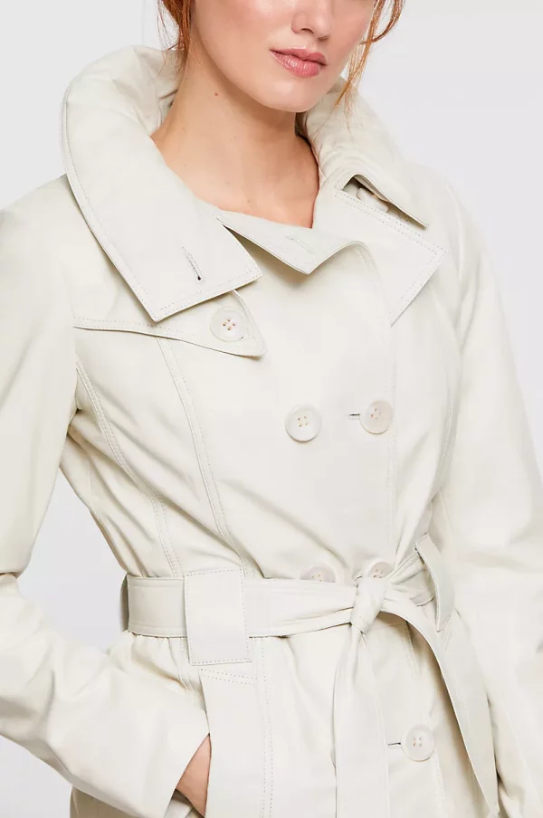 Marnie Lambskin Leather Trench Coat US