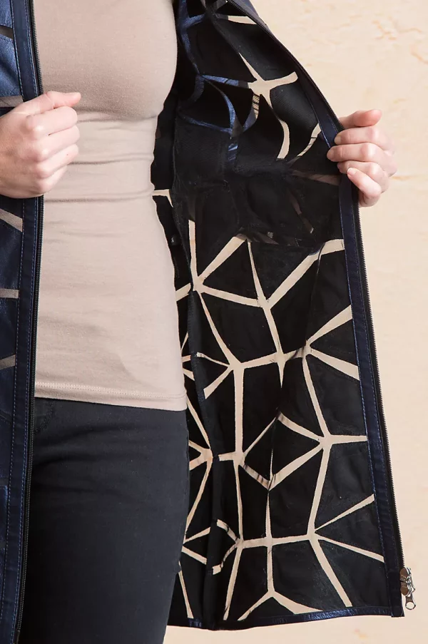 Mikayla Geometric Lambskin Leather Jacket