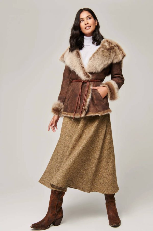 Natasha Hooded Toscana Sheepskin Coat 6