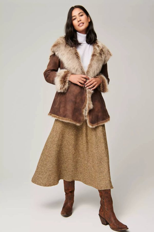 Natasha Hooded Toscana Sheepskin Coat 7