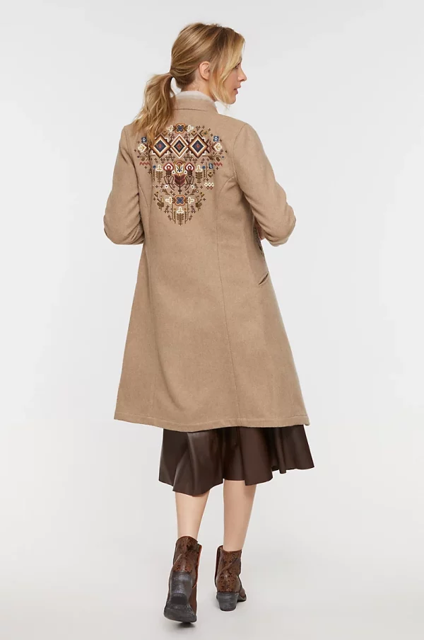 Willow Western Embroidered Wool Blend Coat United States