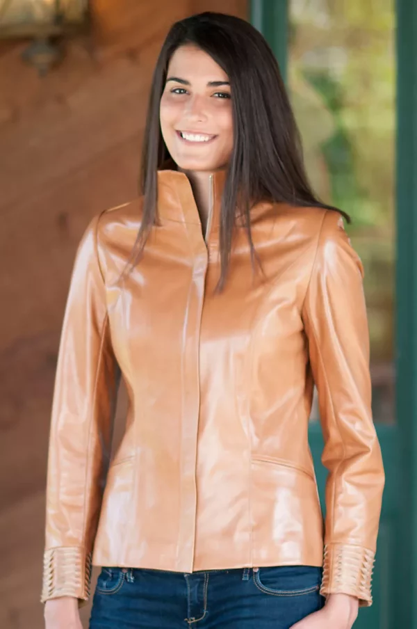Womens Catalina Lambskin Leather Jacket