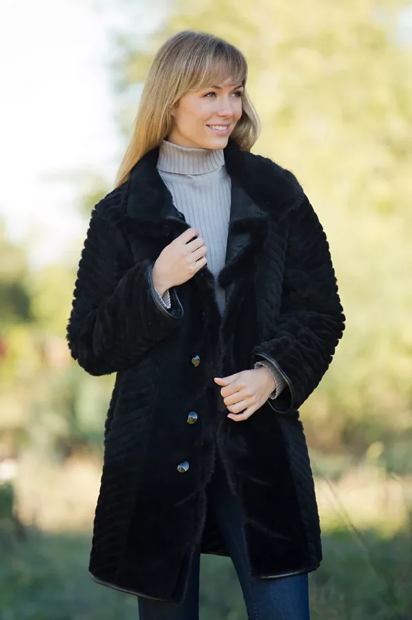 Womens Teresa Reversible Shearling Sheepskin Coat