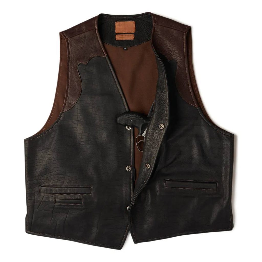 Garrison Bison Leather Vest Free Shipping