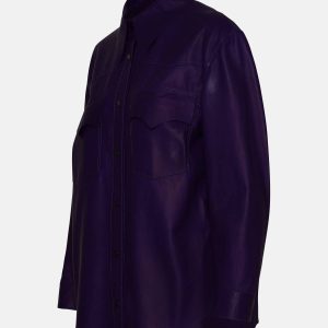 Purple Leather Shirt