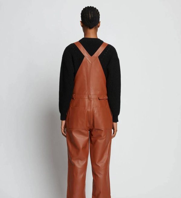 Rust Brown Leather Overall