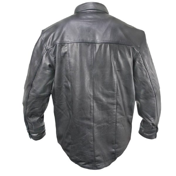 mens leather motorcycle shirt