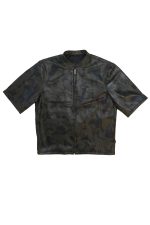 3 4 Sleeve Leather Camouflage Perforated Jacket