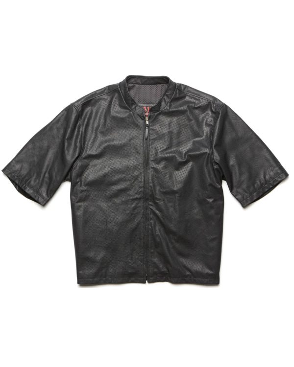 3 4 sleeve leather motorcycle jacket