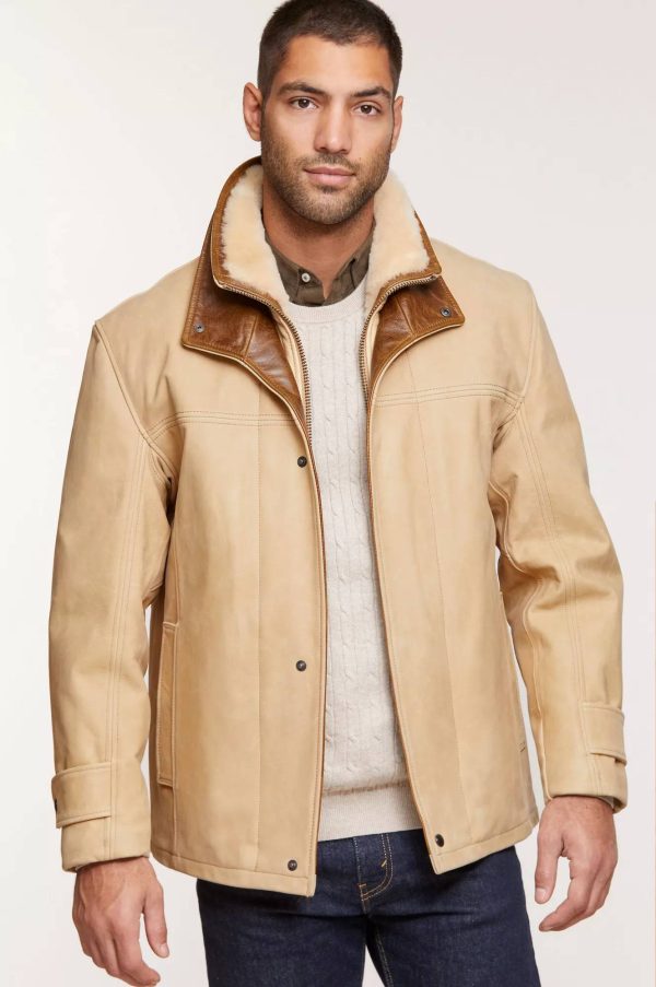 Jack Frost Italian Calfskin Leather Coat with Spanish Merino Shearling Lining 10