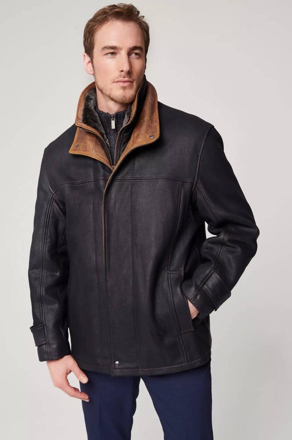 Jack Frost Leather Coat with Shearling Lining 5