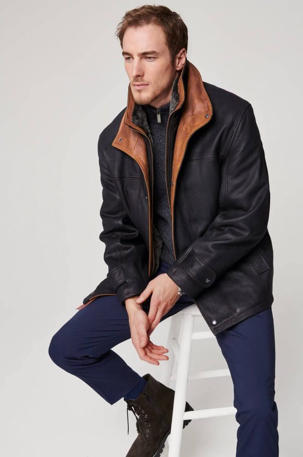 Jack Frost Leather Coat with Shearling Lining 7