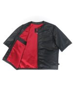Leather Original 3 4 Sleeve Chop Jacket with Zipper