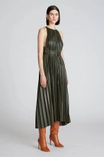Pleated Leather Dress