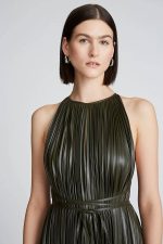 Pleated Leather Dress