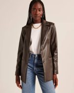 vegan leather blazer