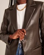 vegan leather blazer