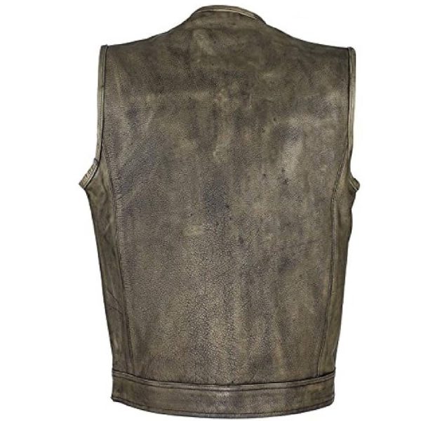 distressed leather vest
