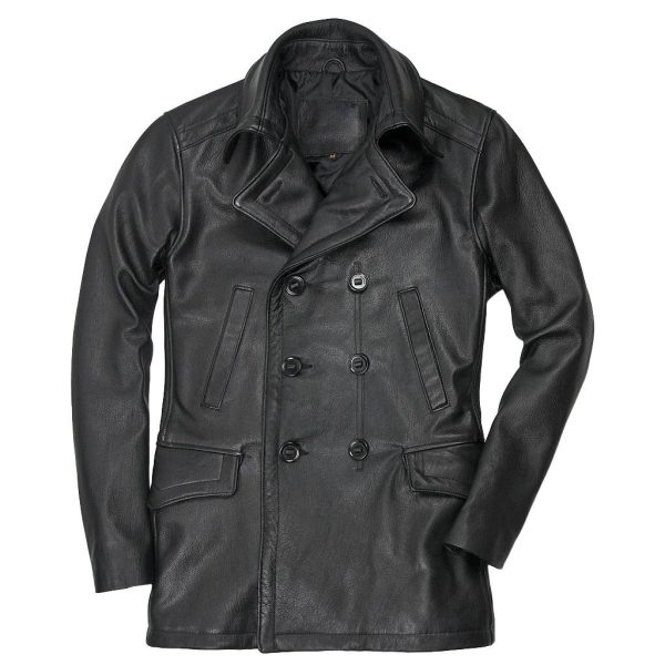 navy leather jacket