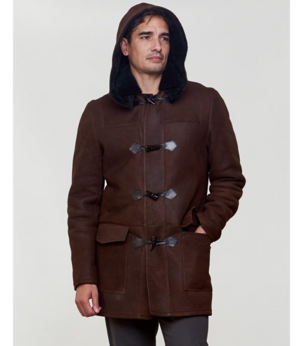 shearling sheepskin hooded coat p 1074 6