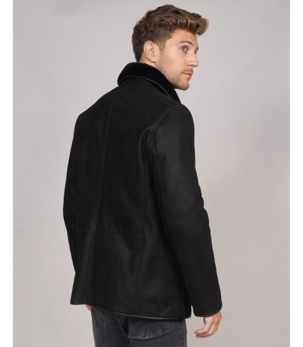 shearling sheepskin jacket in black 1