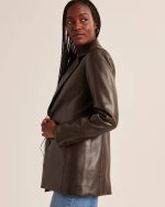 vegan leather blazer