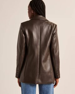 vegan leather blazer