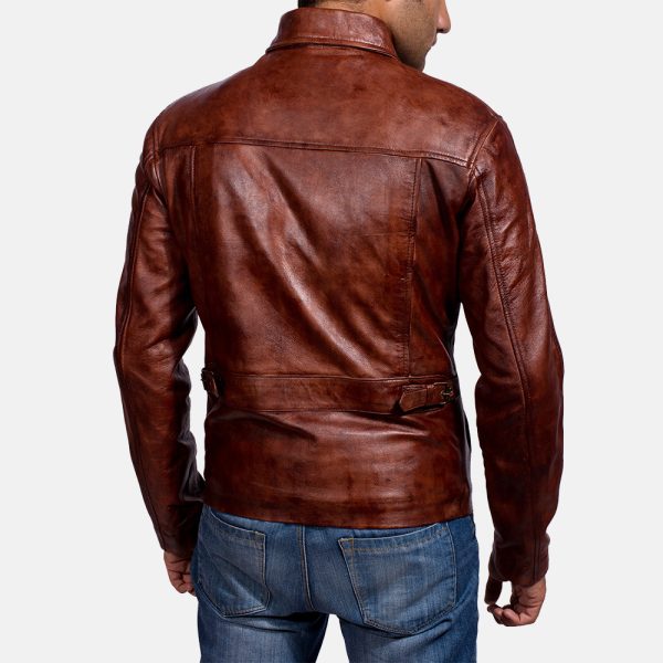 Abstract Maroon Leather Jacket United States