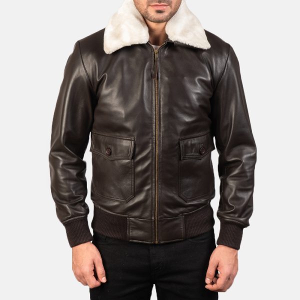 Airin G 1 Brown Leather Bomber Jacket United States