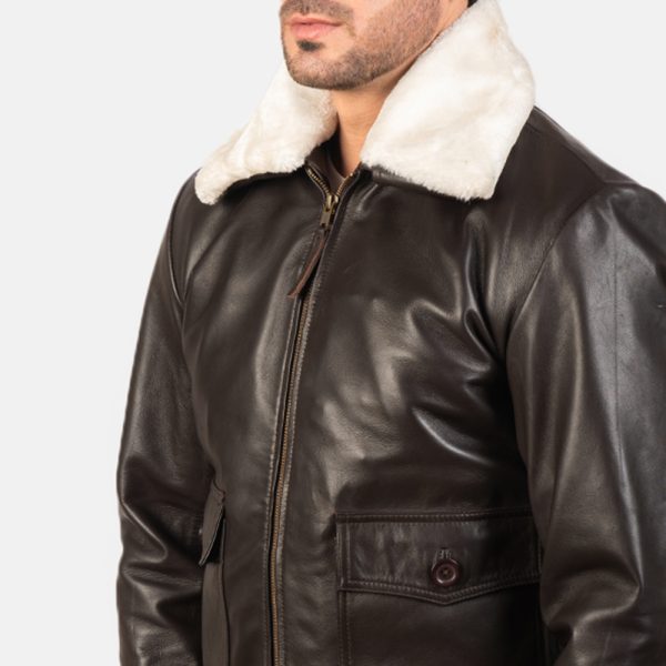 Airin G 1 Brown Leather Bomber Jacket