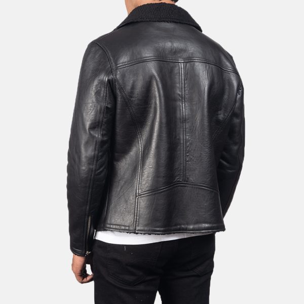 Alberto Shearling Black Leather Jacket USA