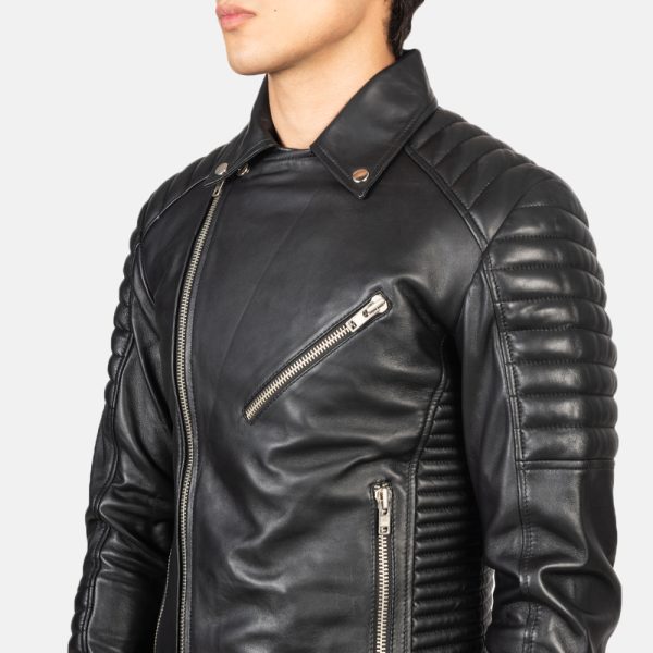 Armand Black Leather Biker Jacket USA